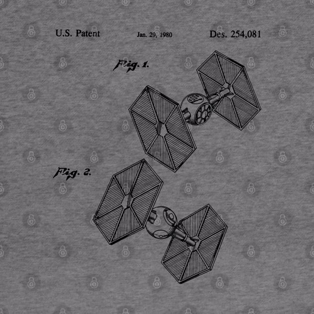 Tie Fighter Patent - Black by DennisMcCarson